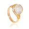 bague perle cristal de roche fil doré, cadeau lithothérapie femme ou homme