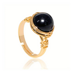 Bague Perle Onyx Fil doré - Vignette | Lithothérapie Naturelle