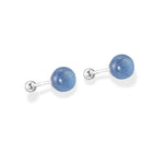 Boucles d'Oreilles Aigue-Marine et Argent - Vignette | Lithothérapie Naturelle