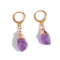 boucles d'oreilles pierre améthyste "brut" cadeau lithothérapie femme
