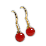 Boucles d'Oreilles Perles Agate Rouge - Vignette | Lithothérapie Naturelle
