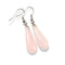 boucles d'Oreilles quartz rose goutte, cadeau lithothérapie femme