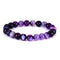 Bracelet Perles Agate violette 8 mm - 19 cm