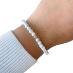 Bracelet Perles Howlite 4 mm - 18 cm - Vignette | Lithothérapie Naturelle