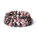Bracelet "Bien être" Perles Rhodonite du Brésil 19 cm - Vignette | Lithothérapie Naturelle