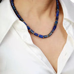 Collier "Cylindre" Pierres Lapis-lazuli - Vignette | Lithothérapie Naturelle