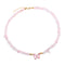 collier Pierres quartz rose et papillon "butterfly", cadeau de lithothérapie pour femme