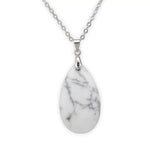 Pendentif Pierre Howlite "Goutte d'eau" - Vignette | Lithothérapie Naturelle