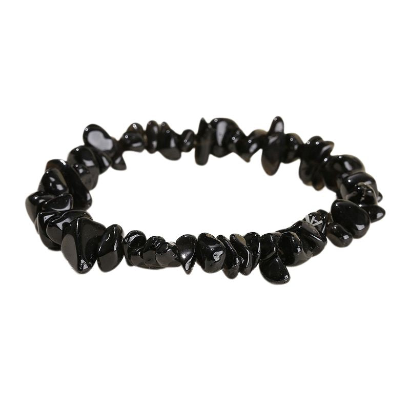 Bracelet "Brio" en Pierres Obsidienne noires, cadeau fête pour homme, femme et ados