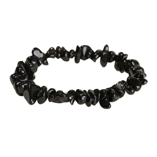 Bracelet "Brio" en Pierres Obsidienne noires, cadeau fête pour homme, femme et ados