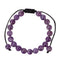 Bracelet améthyste boules de 8 mm avec cordon ajustable, lithothérapie, cadeau homme et femme