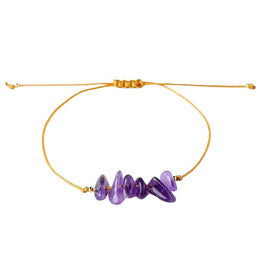 Bracelet brésilien chic pierres améthyste ajustable