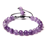 Bracelet Améthyste "Emma" Pierres Boules 8 mm Cordon Ajustable - Vignette | Lithothérapie Naturelle