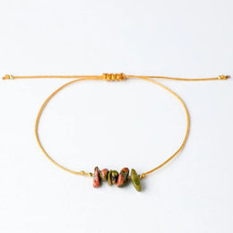 Bracelet Brésilien "Chic" Unakite Ajustable