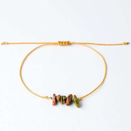 Bracelet Brésilien "Chic" Unakite Ajustable