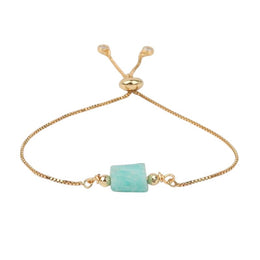 Bracelet fin exquis en amazonite ajustable, cadeau femme