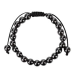 Bracelet Hématite "Edna" Pierres Boules 8 mm Cordon Ajustable - Vignette | Lithothérapie Naturelle