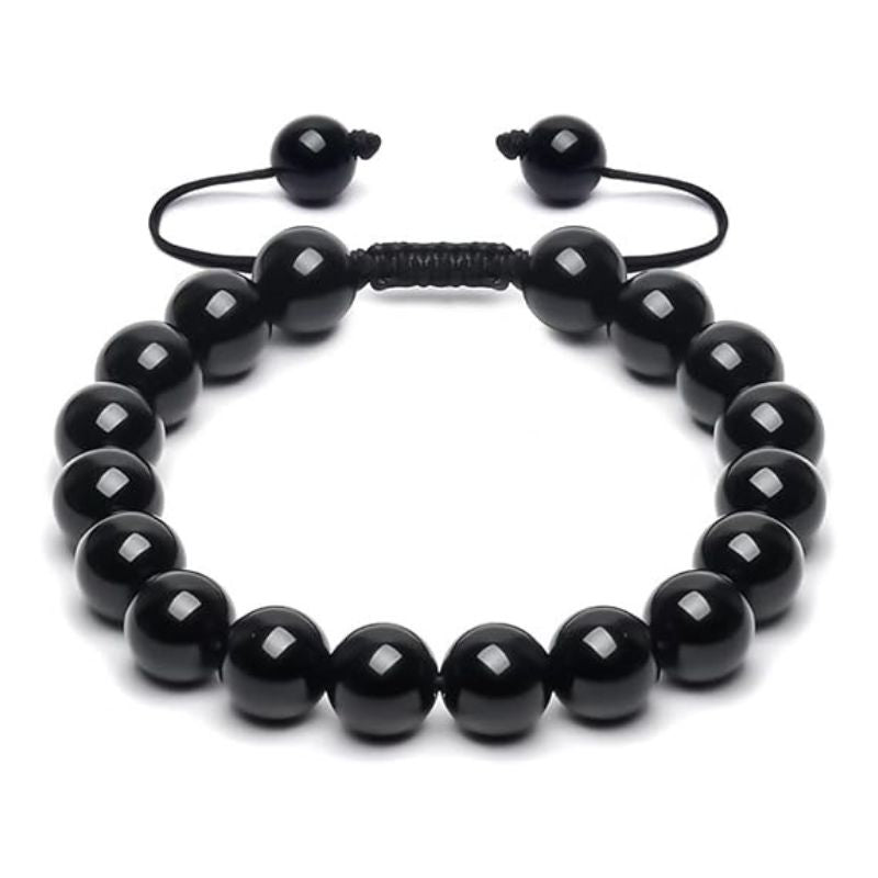 Bracelet obsidienne, lithothérapie cadeau pour homme et femme