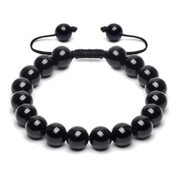 Bracelet obsidienne, lithothérapie cadeau pour homme et femme
