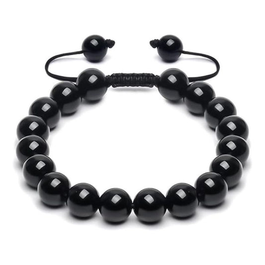 Bracelet obsidienne, lithothérapie cadeau pour homme et femme