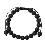 Bracelet Pierre de Lave "Dakota" Pierres Boules 8 mm Cordon Ajustable - Vignette | Lithothérapie Naturelle