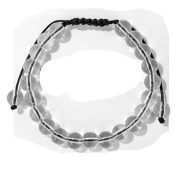 Bracelet en quartz blanc boules 8 mm avec cordon ajustable lithothérapie cadeau 