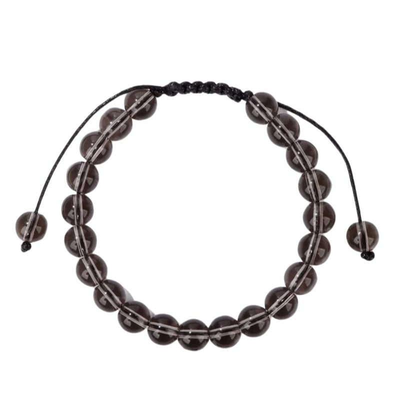 Bracelet quartz fumé, lithothérapie, 
 cadeau homme ou femme