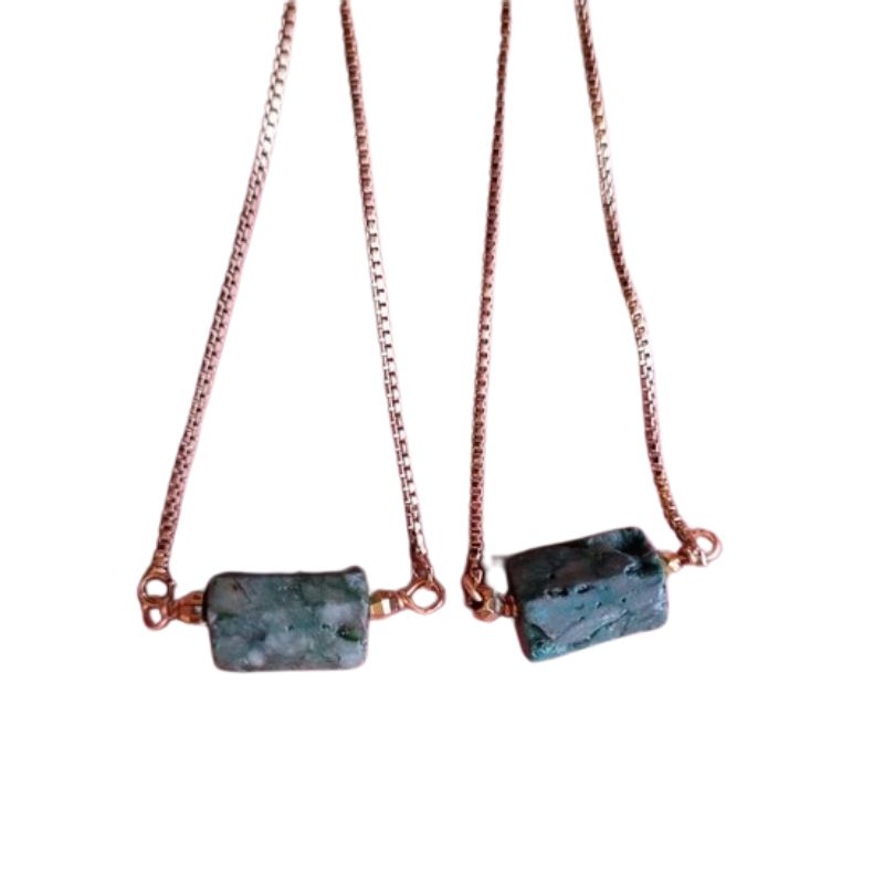 Bracelets Fins "Exquis" pierre naturelle Chrysocolle Turquoise ajustables, cadeau homme et femme pour fêtes