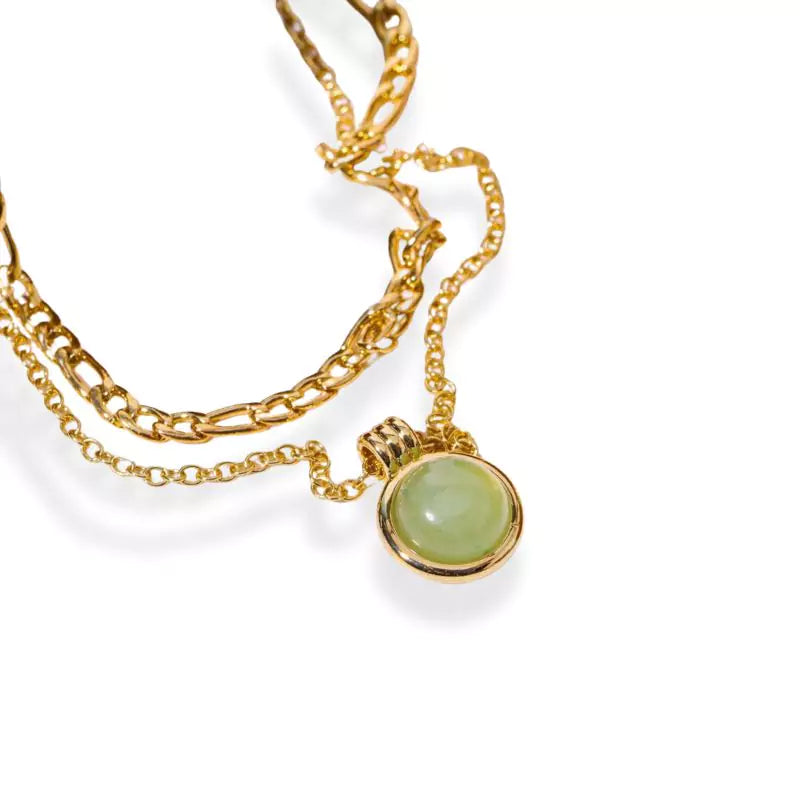 collier Pierres aventurine "Lola", cadeau de lithothérapie homme, femme et adolescente