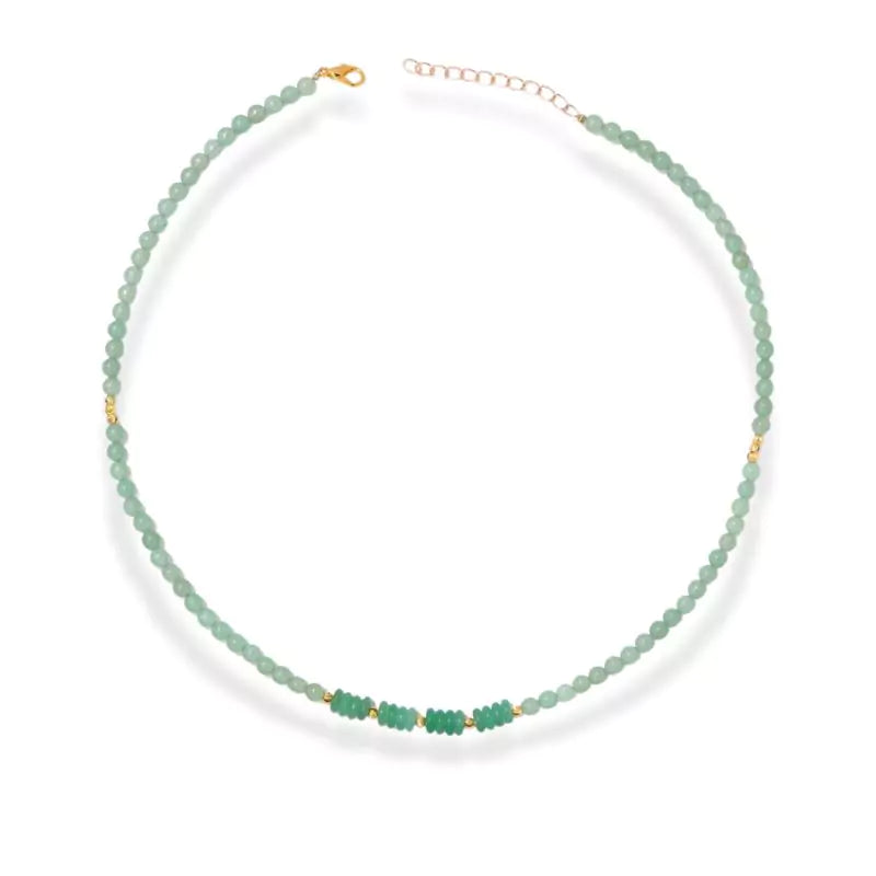 collier Pierres aventurine " Victoria", cadeau de lithothérapie homme, femme et ados