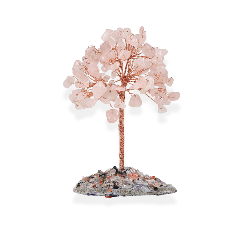 arbre de Vie quartz rose, cadeau de lithothérapie pour homme ou femme