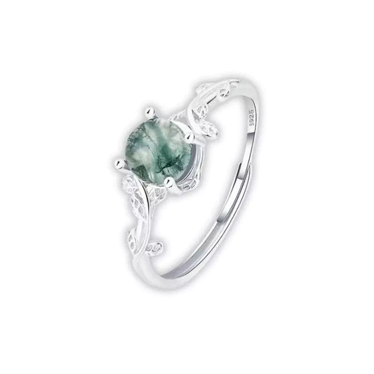 bague Agate Verte "Forêt Intérieure", cadeau femme