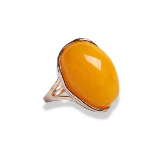 bague ambre baltique "Cire d'abeille", cadeau-femme