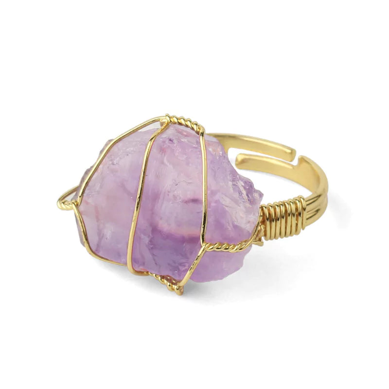 Bague améthyste "Énergie", cadeau de lithothérapie pour femme et homme 