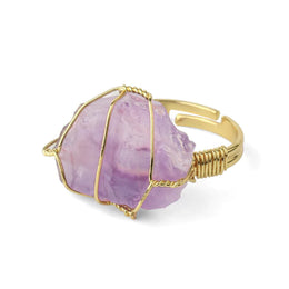 Bague améthyste "Énergie", cadeau de lithothérapie pour femme et homme 