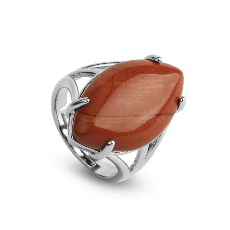 bague cornaline "Marquise", cadeau lithothérapie femme, homme ou adolescent
