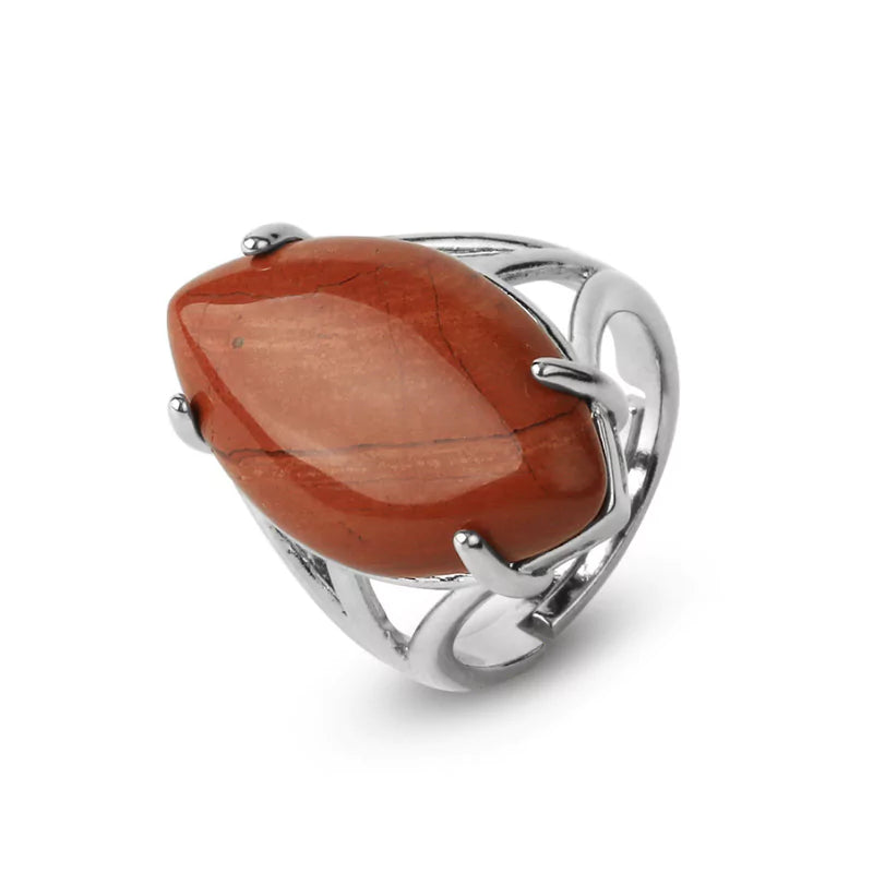 bague cornaline "Marquise", cadeau lithothérapie femme, homme ou ados