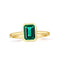 bague éméraude artificielle or, cadeau lithothérapie, fiançailles pour femme