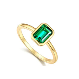 bague éméraude "coquette" or , cadeau lithothérapie, fiançailles pour femme