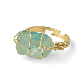 Bague fluorite ou fluorine "Énergie", cadeau de lithothérapie pour femme ou homme