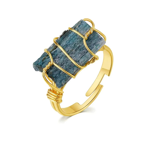 Bague kyanite "Énergie", cadeau de lithothérapie pour femme ou homme