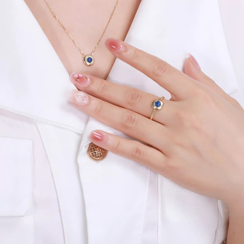 bague Lapis Lazuli Argent or, cadeau de lithotherapie pour femme et ados