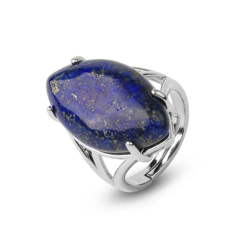 bague Lapis Lazuli "Marquise" , cadeau lithothérapie homme, femme 