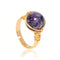 bague perle améthyste fil doré cadeau lithothérapie femme, homme et ados