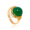 bague perle opale verte fil doré, cadeau lithothérapie femme