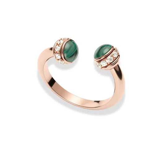 bague perles malachite "Luxe", cadeau femme