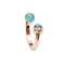 bague perles turquoise "Luxe" en argent et or rose, cadeau femme et adolescente