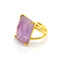 Bague Pierre améthyste "Rectangle", cadeau femme ou homme