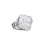 Bague Pierre Cristal de roche "Carré" - Vignette | Lithothérapie Naturelle