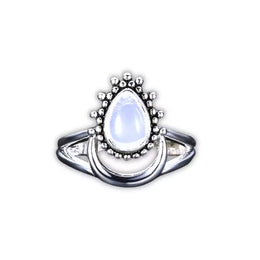 Bague Pierre de Lune "Intuition Céleste", cadeau femme et ados